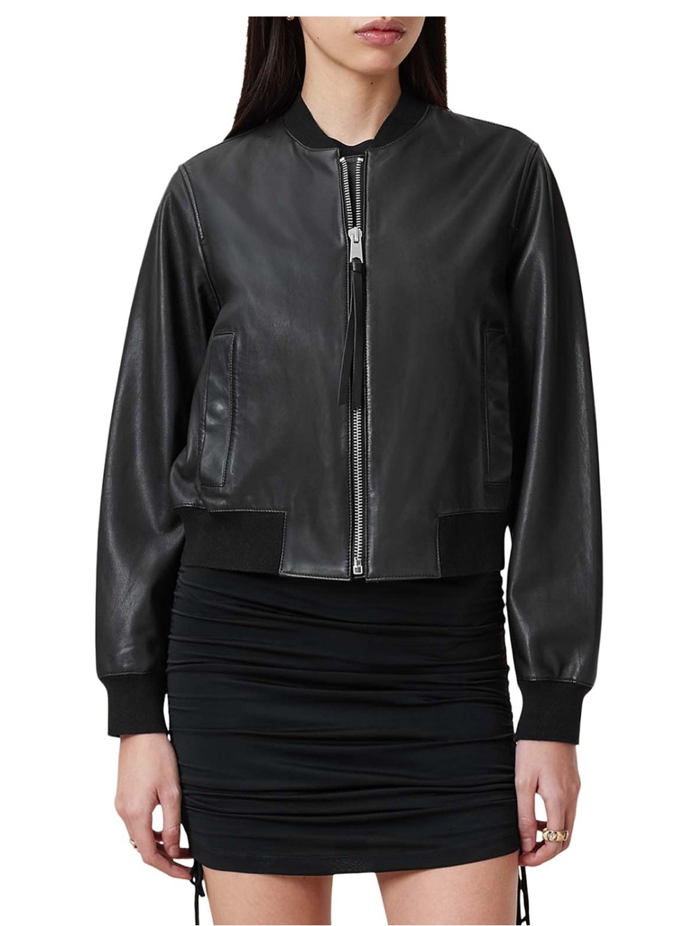 All Saints Orten Leather Bomber Jacket